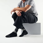 CHAUSSETTES DE SOUS-MOLLET DIAMOND JIM ARGYLE-NOIR-UNISEXE-SMARTWOOL
