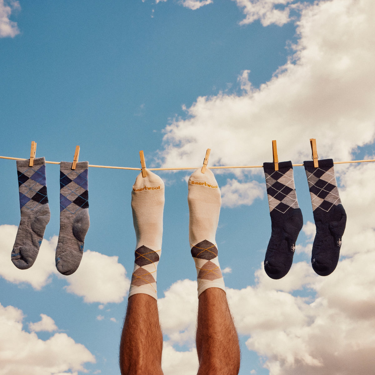 CHAUSSETTES DE SOUS-MOLLET DIAMOND JIM ARGYLE-NOIR-UNISEXE-SMARTWOOL