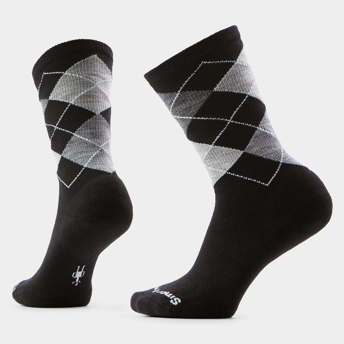 CHAUSSETTES DE SOUS-MOLLET DIAMOND JIM ARGYLE-NOIR-UNISEXE-SMARTWOOL