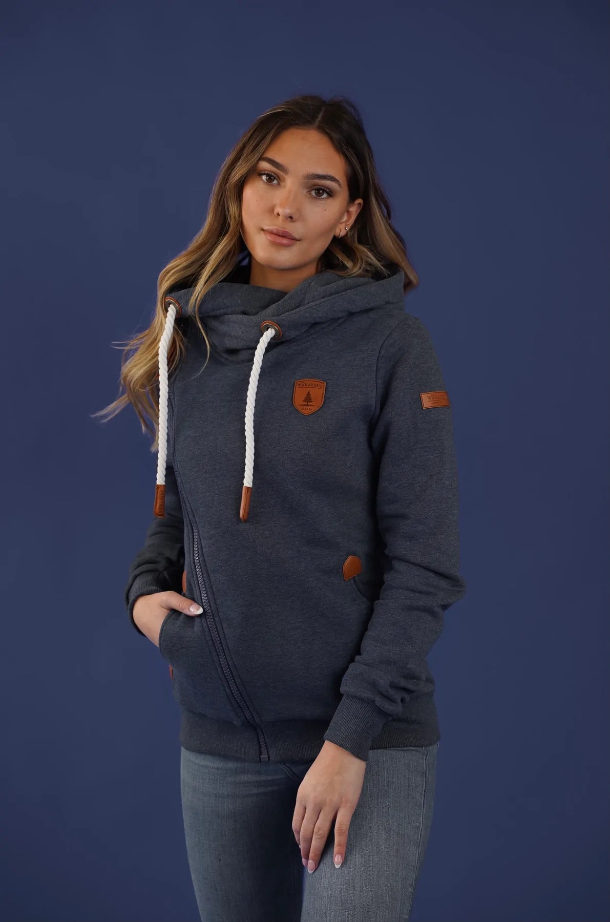 Wanakome women's athena terry full zip hoodie Clearance