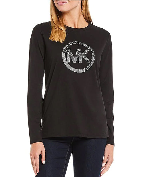 Michael Kors-F-Long Sleeve Logo T-Shirt